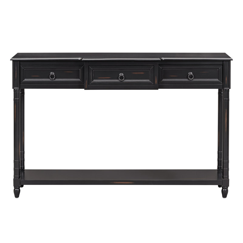 Ingber 52'' Console Table,Entryway table,Hallway table with Projecting Drawers and Long Shelf, Espresso, Espresso