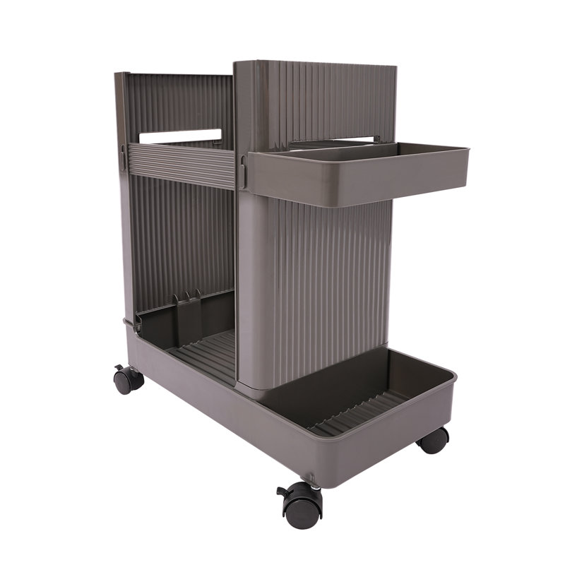 Étagère de rangement en plastique avec roulettes 19,7 po Lahja, Gris