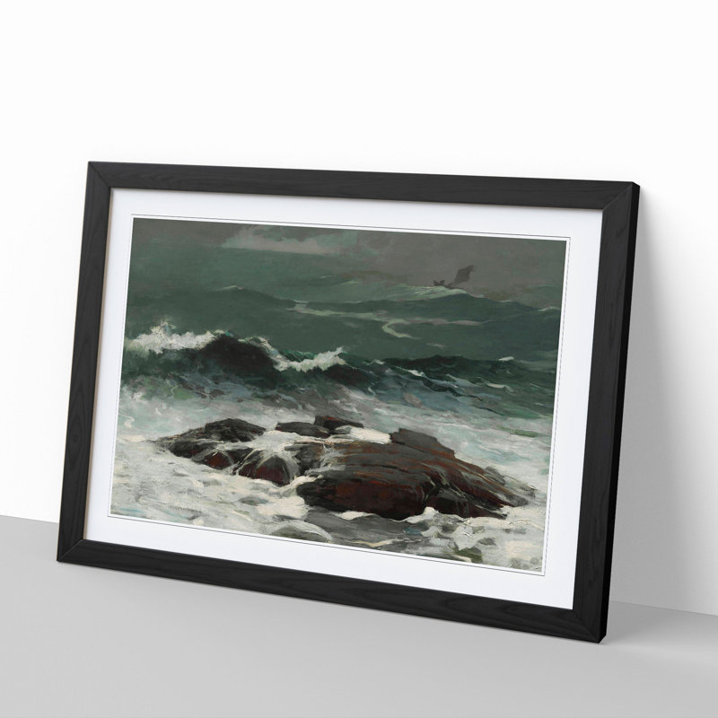 Summer Squall by Winslow Homer - Picture Frame Painting, 48cm H x 65cm W x 2cm D, Black Framed