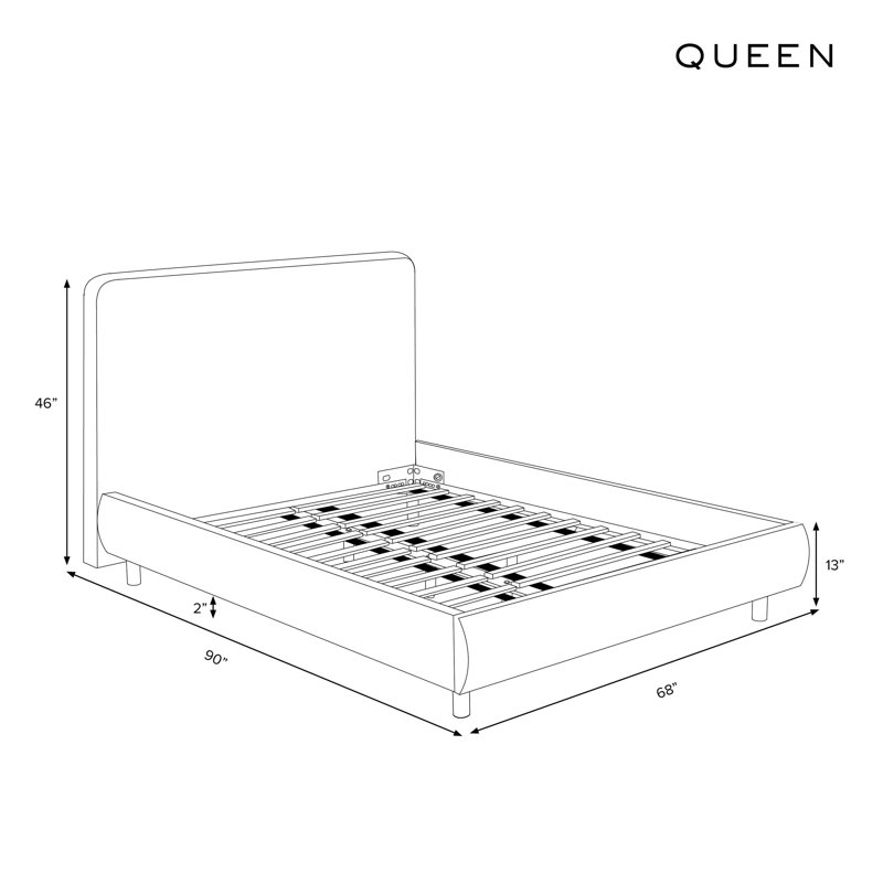 Stoffer Home x Cloth and Co. Marisa Bed, Moss Performance Velvet, Queen