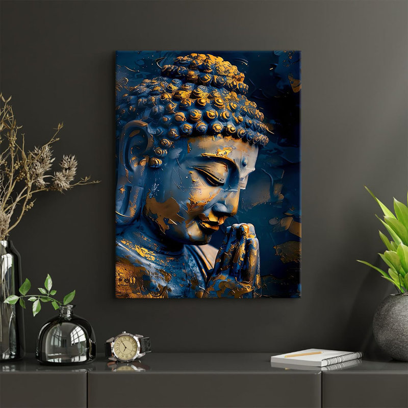 Buddha Wall Art Zen Decor for Living Room Buddhist Pictures Abstract Spiritual Canvas Poster Buddha Statue Painting Meditation Wall Art Religious Artwork for Bedroom Yoga Home Decoration 12x16"
