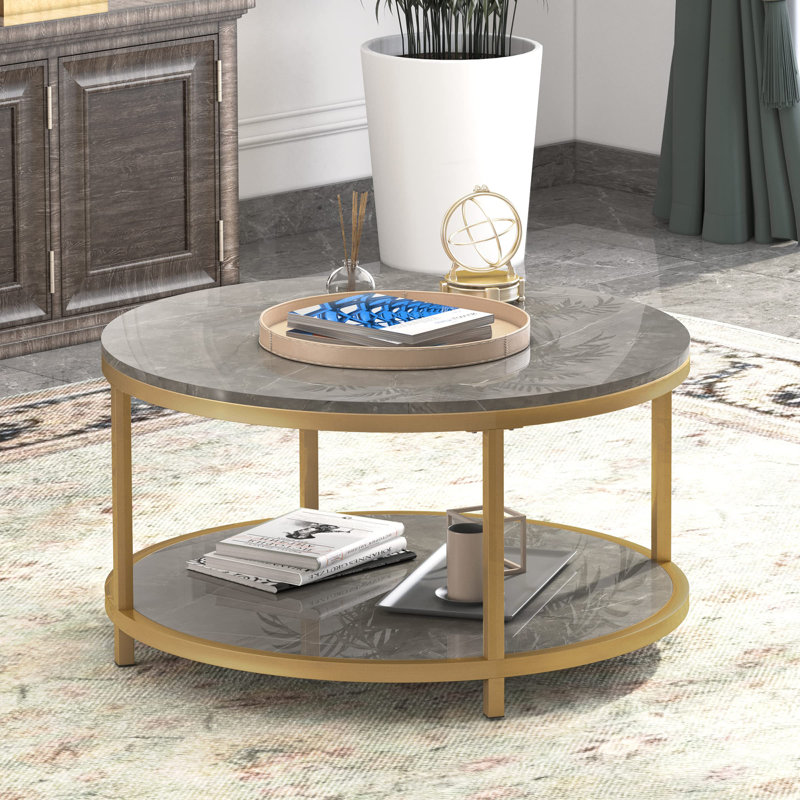 Table basse, Gris, Or