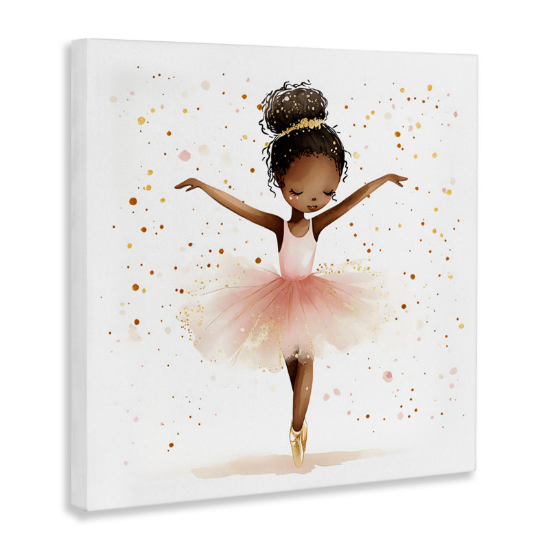 Ballerine rose avec toile dorée, design by Creative Studio, H 24 po x l 24 po