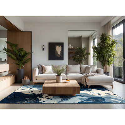 Tapis bleu moelleux doux et moelleux Eichhorn Bold & Eclectic