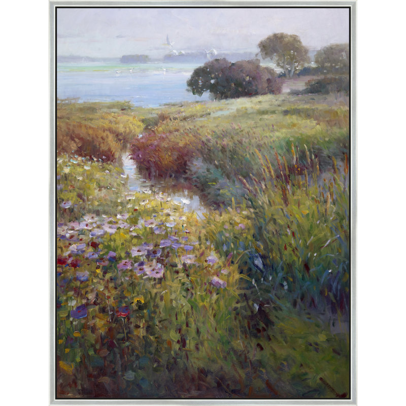 Where The Wild Meadow Meets The Sea Print, 42" H x 32" W, Silver