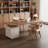 Nut-brown Half-circle Solid Wood Executive Desk with drawers desk-2134654651-2134654650