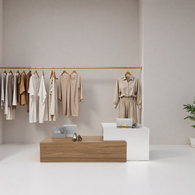 Présentoir moderne du magasin de vêtements