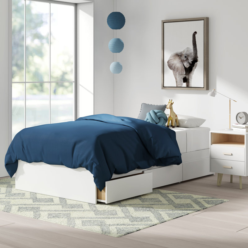 3 Drawer Storage Bed Frame, Full, White