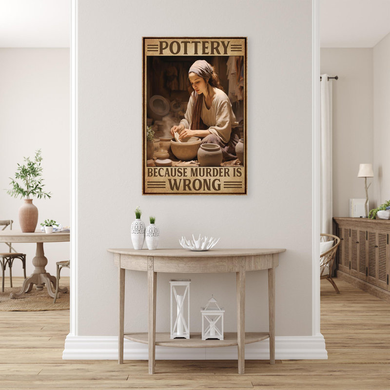 «Woman Pottery 1», reproduction sur toile, H 14 po x l 11 po x P 1,25 po