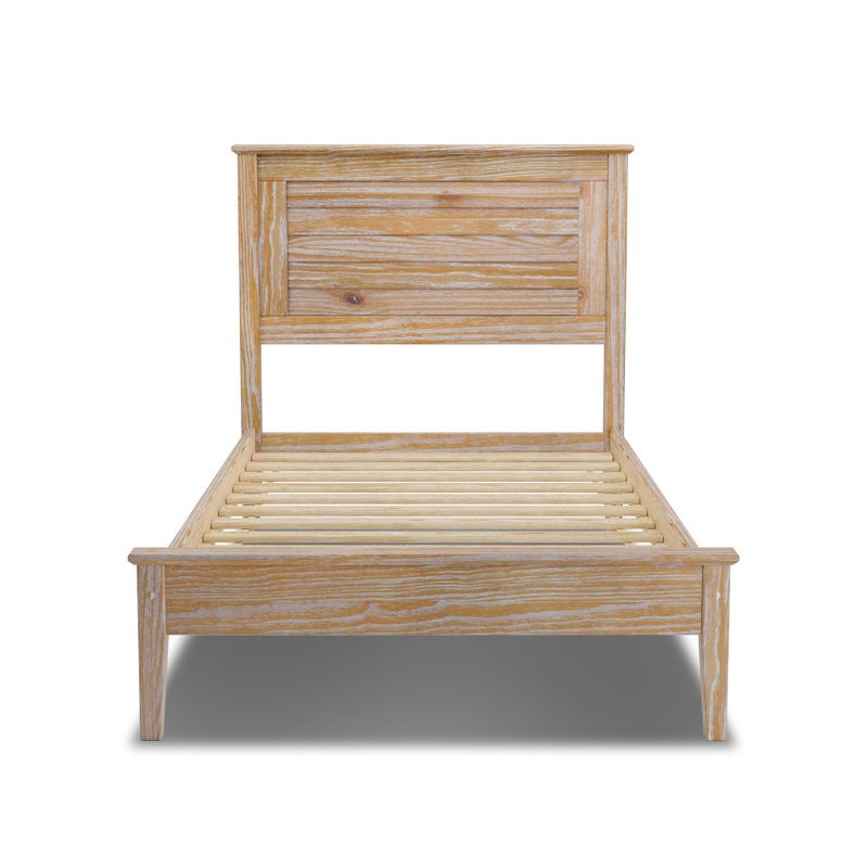 Greenport Solid Wood Louvered Bed, Brushed Driftwood, Twin