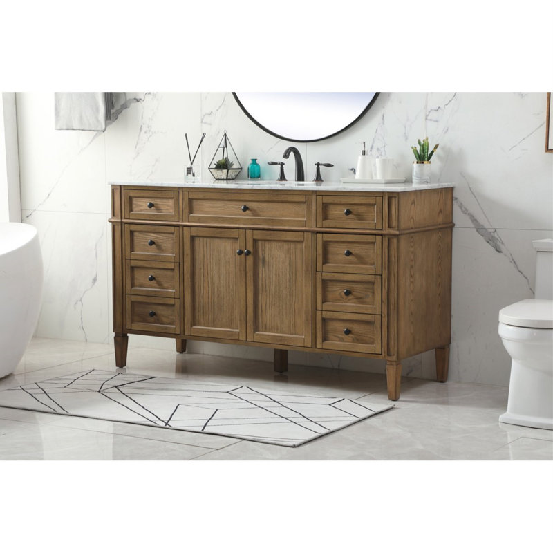 Ensemble de meuble-lavabo simple 60 "Rivers, Bois flotté