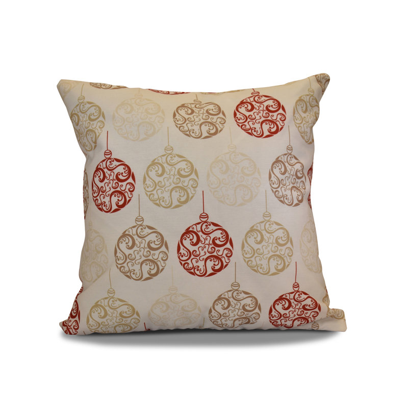 Housse de coussin décoratif de fêtes et insertion, H 20 po x l 20 po, Rouge