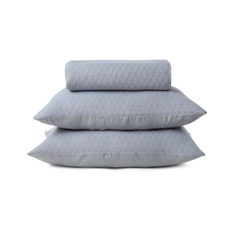 Smithville Polyester Solid Colour Bedspread with Pillowcases, Grey