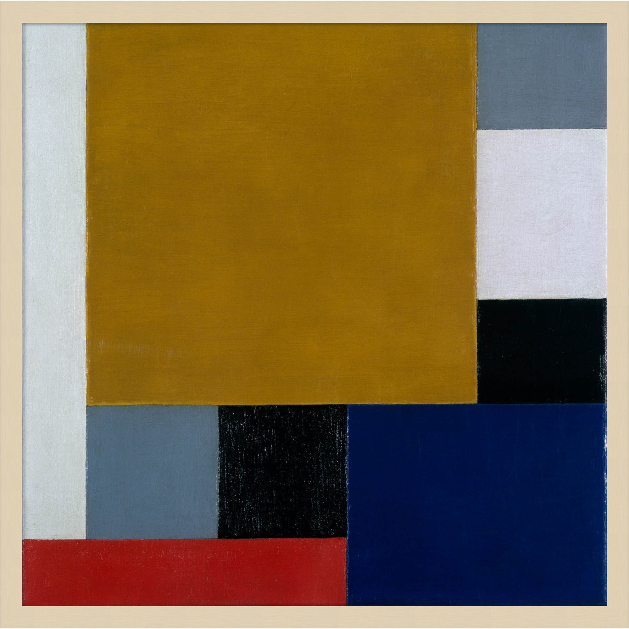 Composition 22 by Theo Van Doesburg, Brown Paper Framed, 25" H x 25" W