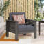 Fauteuils club d'extérieur en bois d'acacia avec coussins-1474995877