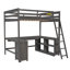 Lit mezzanine double avec U-bureau et tablettes de rangement pour les petites pièces-1555425856