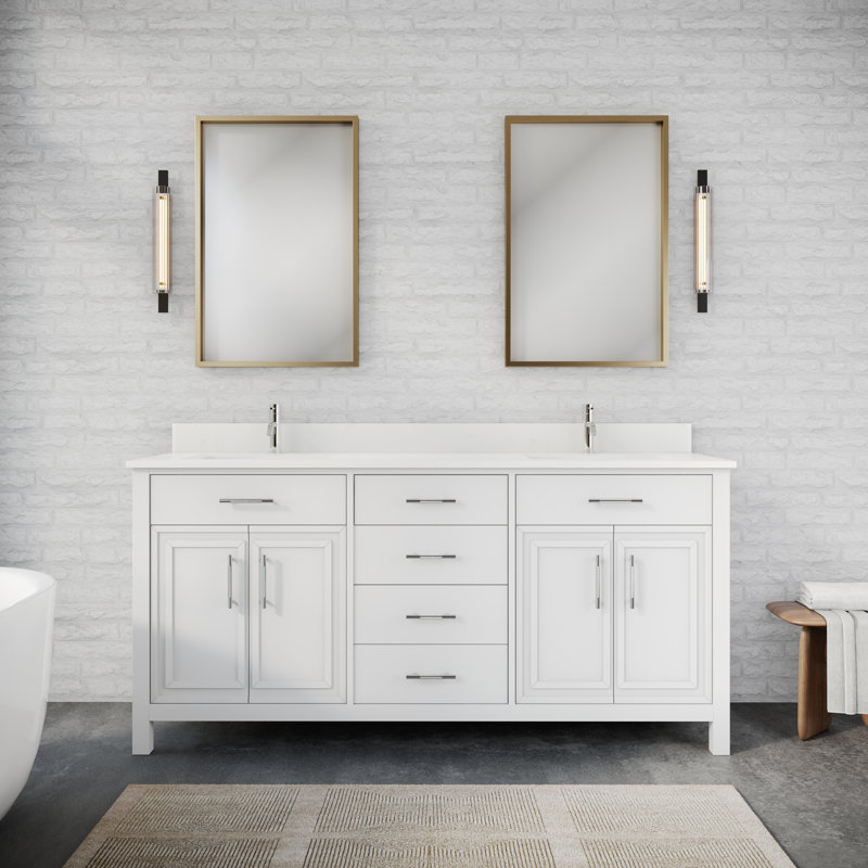 Sibilla 72 po Meuble-lavabo avec tiroir, Blanc