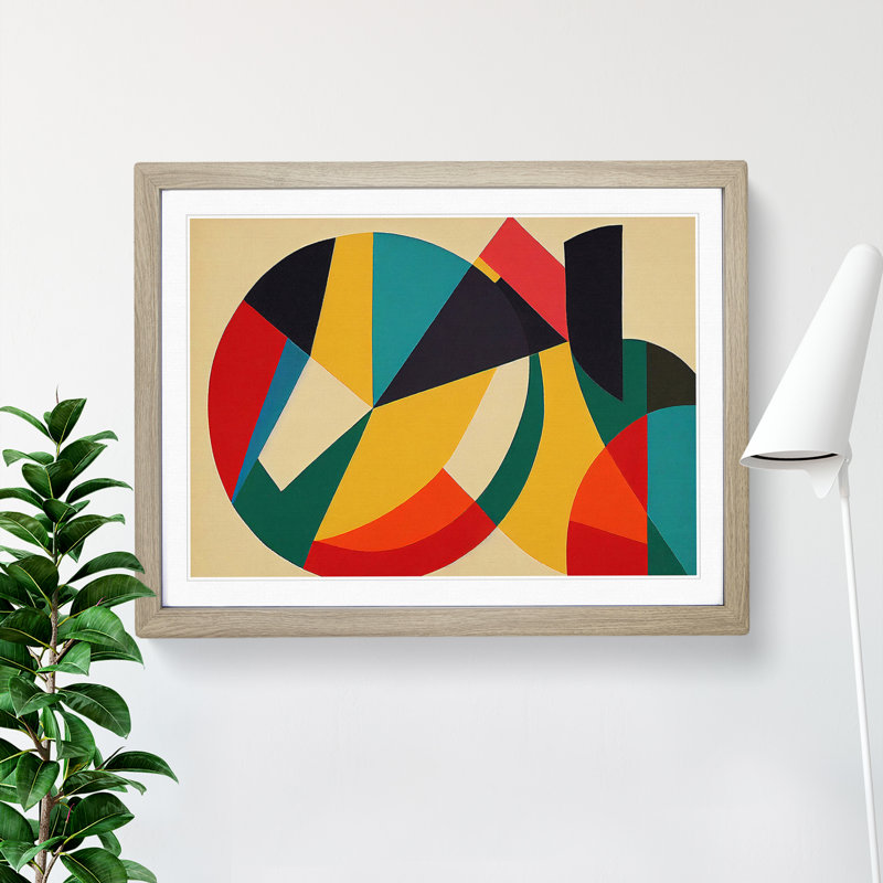 Futuristic - Single Picture Frame Print, 46cm H x 64cm W x 2cm D, Oak