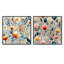 Chaudière - Ensemble de 2 collages carrés botaniques abstraits-101848523-101848522