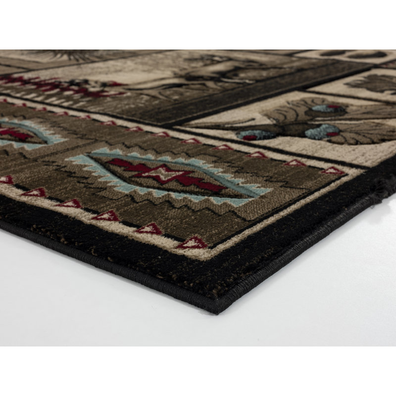 Tapis brun / beige Keeling, Rectangle 5 pi 2 po x 7 pi 5 po