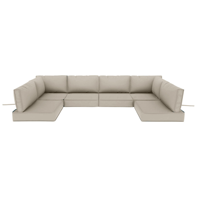 14 Piece Outdoor Sectional Cushions, 4"water-resistant Outdoor Sofa Cushions Replacement, Khaki