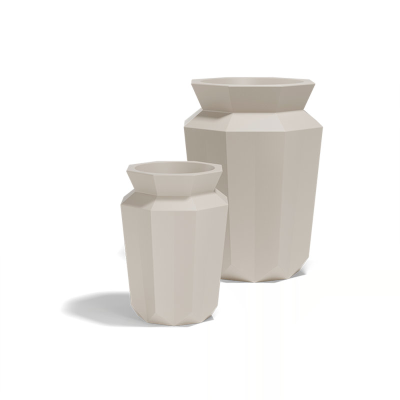 Origami - Hasu Planter, Cream, 47.25" H x 33.75" W x 33.75" D