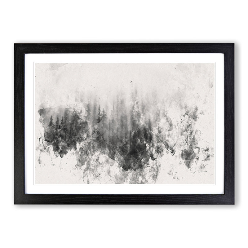 Moody Forest in Misurina Italy - Picture Frame Graphic Art Print, Black Framed, 27cm H x 36cm W x 2cm D