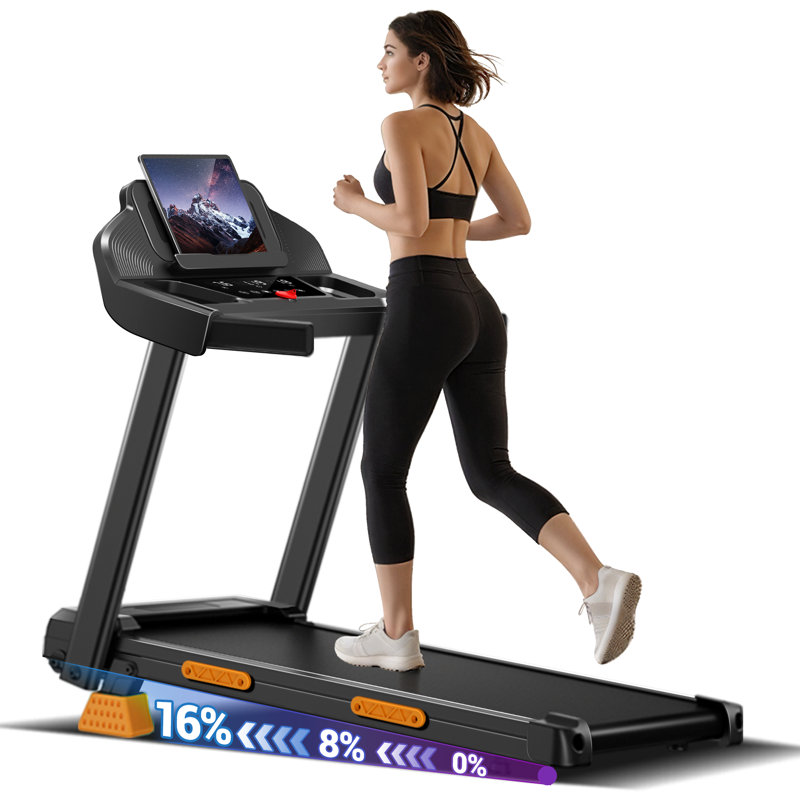 UMAY 4-in-1 Foldable Treadmill for Home, 15% Incline, 136 kg Weight Capacity, 3.0 HP Quiet Motor, 7-Layer Shock Absorption, 3 LED Displays with Handrails