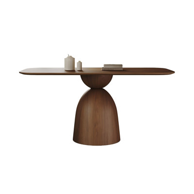 Table de salle à manger en bois massif de frêne massif et bois manufacturé brun