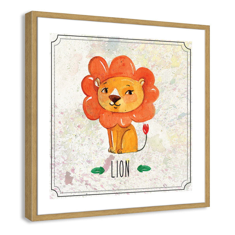 Impression sur papier Jungle Day 1 ', H 26,5 po x l 26,5 po x P 1,18 po, Encadré de boîte chêne