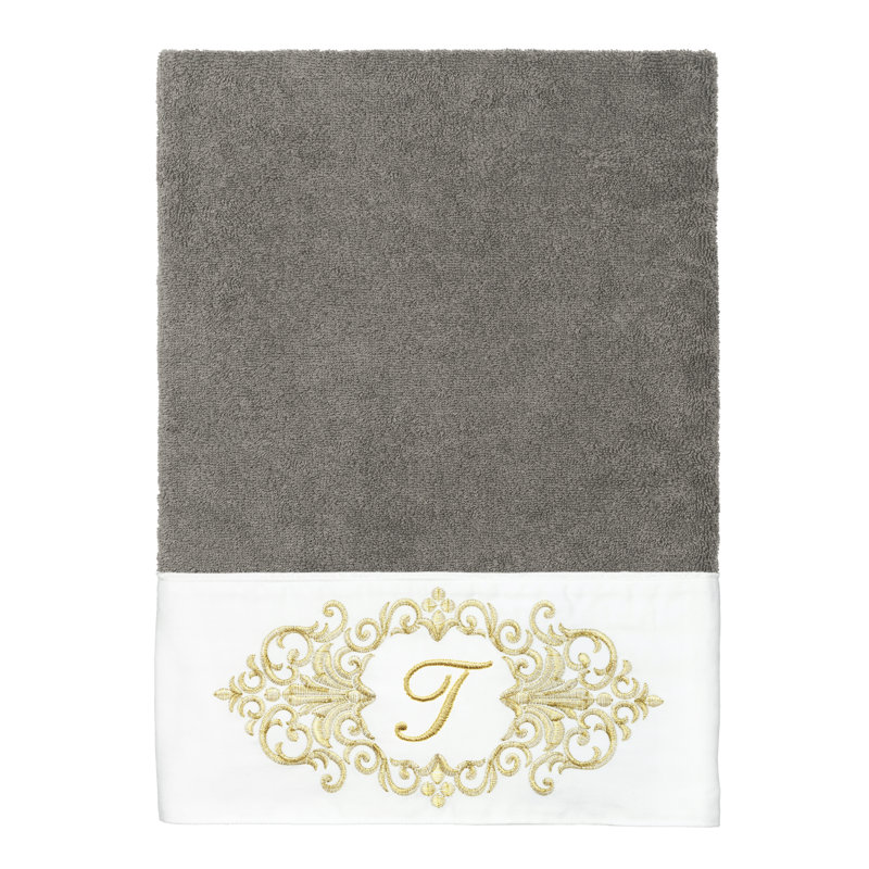 Winston Porter 100% Turkish Cotton MONICA 2PC Embellished Bath Towel Set, T