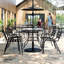 Ensemble de salle à manger de patio commercial Nannie avec table, 2 chaises et 2 fauteuils
