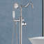 Robinet de baignoire autoportant à poignée simple avec douche à main Topcraft, chrome-51724471