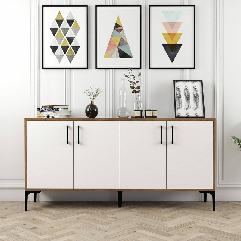 Trevion 160cm Sideboard, Walnut/White