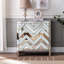 Armoire de rangement en forme de M à finition miroir - Argent pour la vie, la salle à manger, le vestibule, la cuisine et le verre avec garniture robuste
