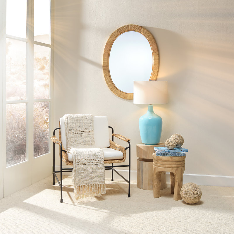 Light Wood Round Scandinavian Side Table
