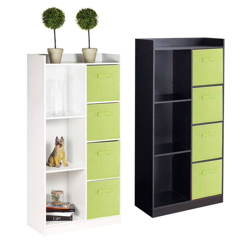 Samee 128 cm H x 62.5 cm W Cube Bookcase, Black/Green
