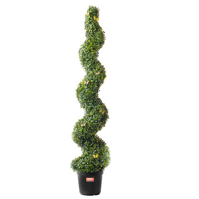 2 Pack 5' Artificial Boxwood Topiary Tree Faux Plant UV Decor In/Outdoor