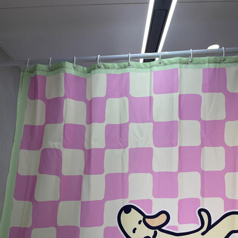 Rideau de douche en polyester avec crochets