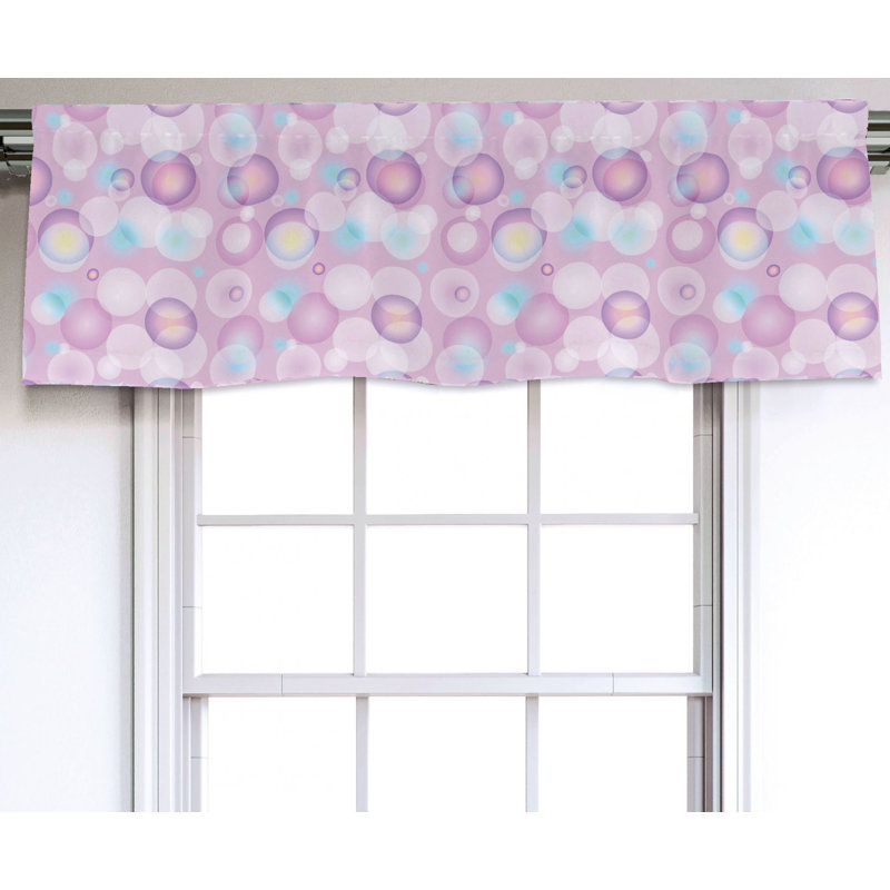 Sateen Geometric Ruffled Window Valance