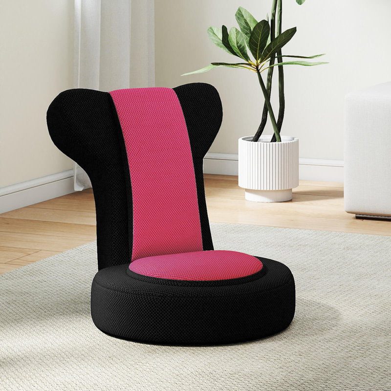 Fauteuil Lazy, Noir + rose