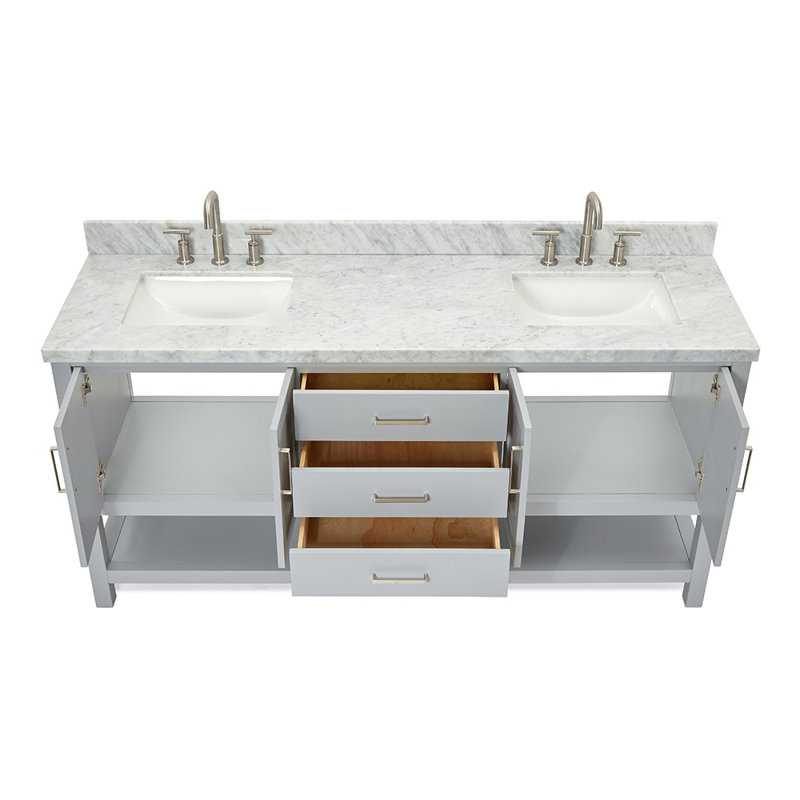 Magnolia Bath Vanity Rectangular Basin S073DCWRV, Rectangular, Gray