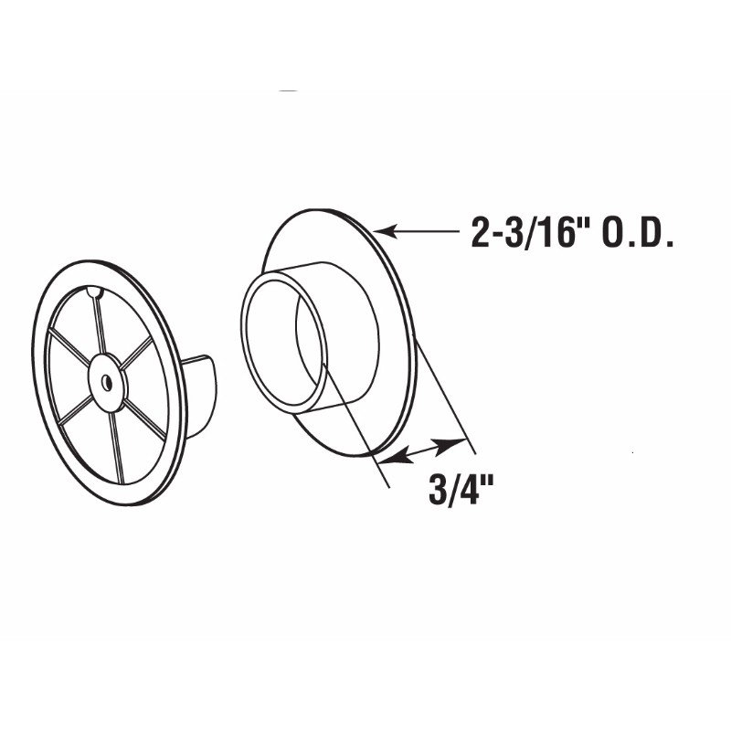 Plastic Closet Pole Sockets, Accommodates 1-3/8 Inch Diameter Poles, White (100 Sets)