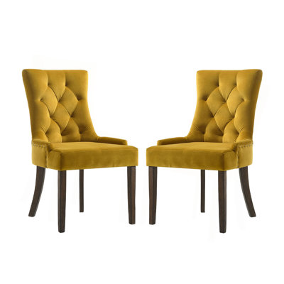 Ensemble de 2 chaises de salle à manger rembourrées en velours