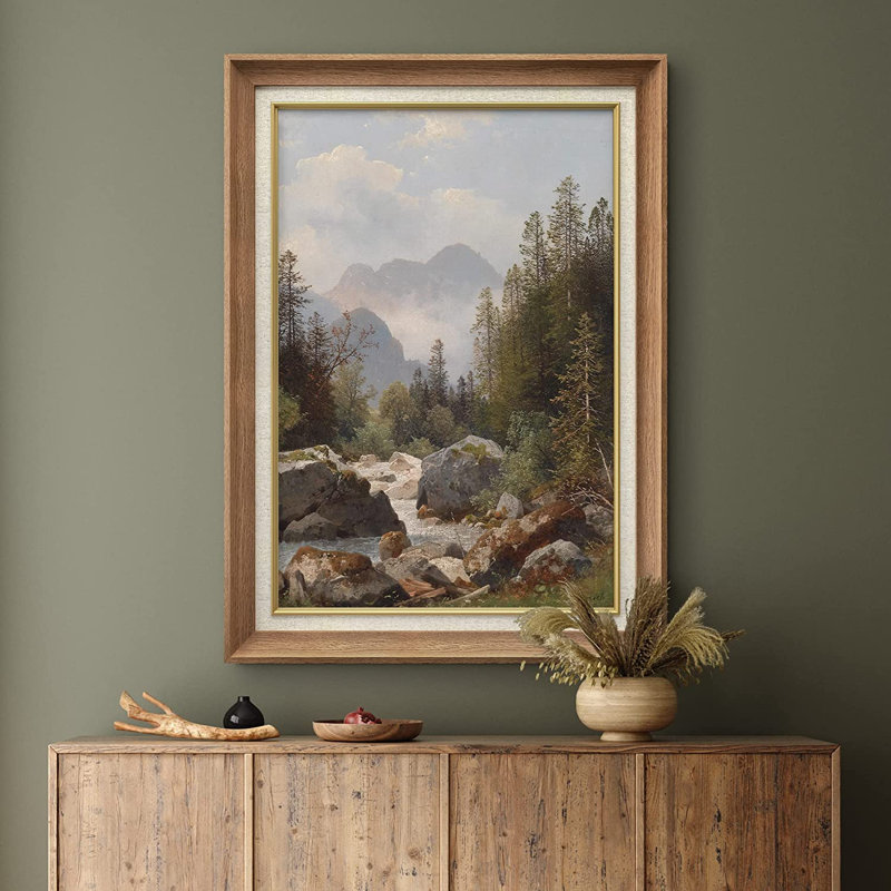 «Autumn Mountain Range Forest Trees», peinture sur toile encadrée, Naturel