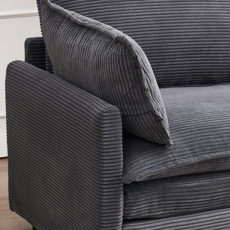 Velours rembourré et confortable Allyssa, Dark Grey