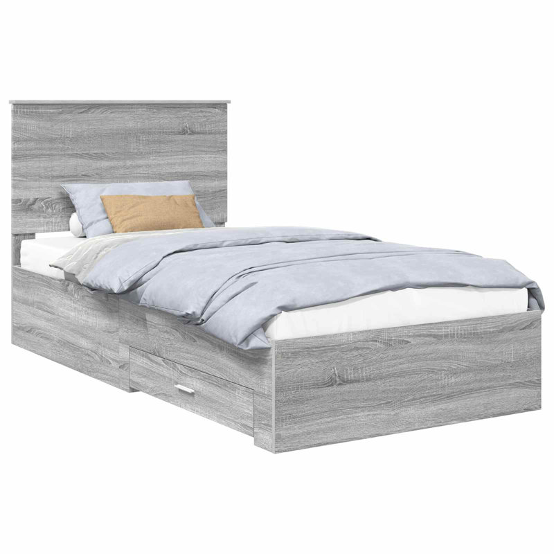 Bed, 100 x 200cm, Grey Sonoma