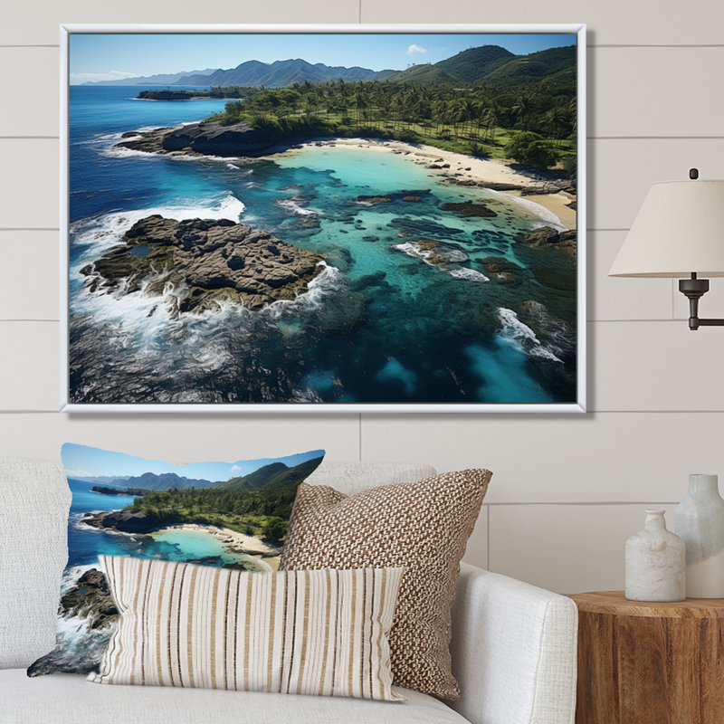 Hawaii Tropical Escape II - Hawaii Canvas Prints, H 12 po x l 20 po x P 1 po, Cadre flottant blanc