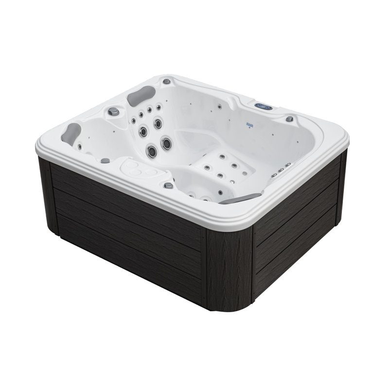 Excellence 3-4 Person 41-Jet Lounger Hot Tub Spa with Bluetooth Stereo, 3 Pumps, LED Lighting, Insulated Cover Included