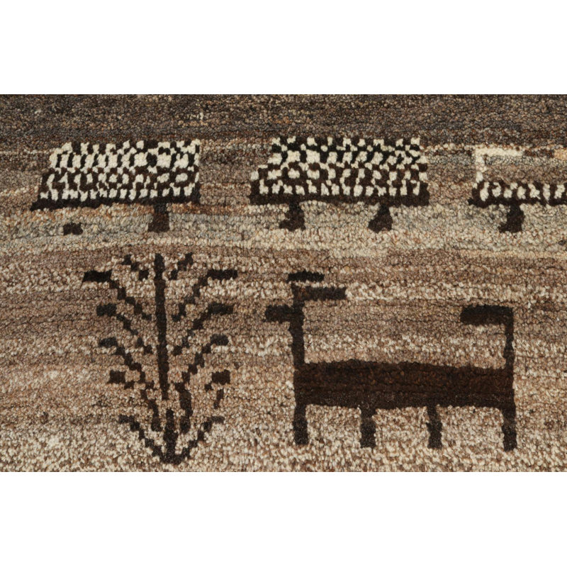 One-of-a-Kind 3'5" x 4'11" Hand Knotted Area Rug